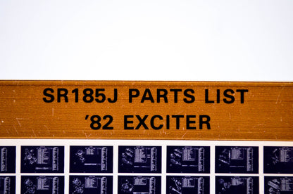 OEM Yamaha SR185J 1982/January 22 '82 Exciter Parts List Microfiche