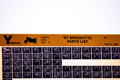 OEM Yamaha SRX250T/TC 1987/February 9 '87 Parts List Microfiche