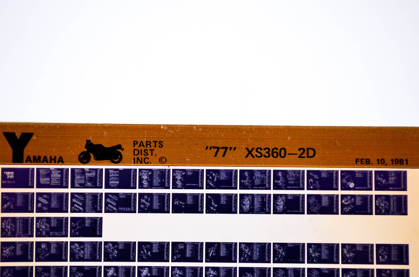 OEM Yamaha XS360-2D 1981/February 10 '77 Parts List Microfiche