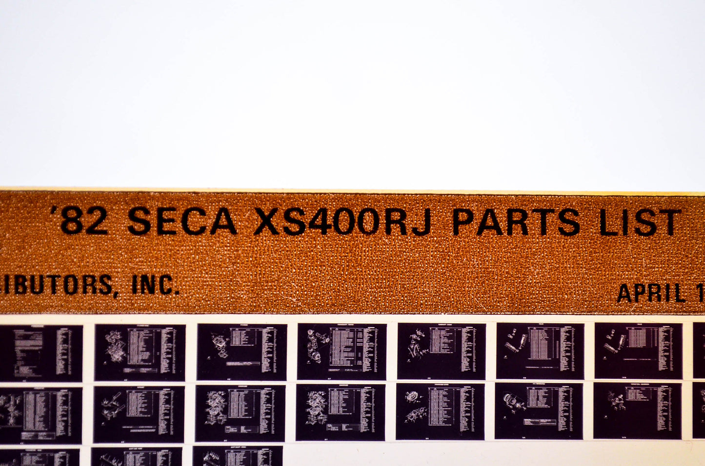 OEM Yamaha XS400RJ 1982/April 16 '82 Seca Parts List Microfiche