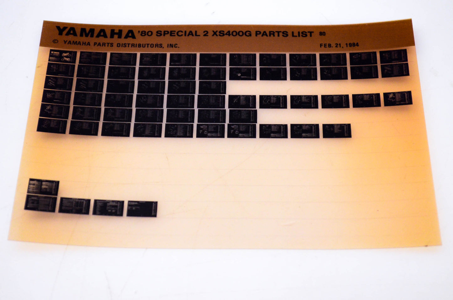 OEM Yamaha XS400G 1984/February 21 '80 Special 2 Parts List Microfiche