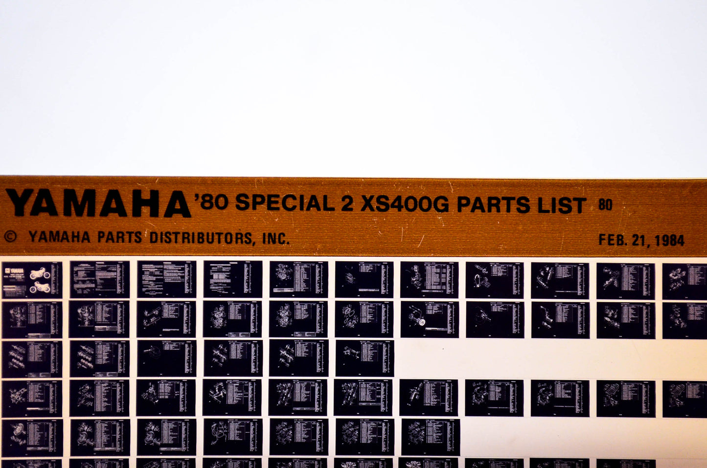 OEM Yamaha XS400G 1984/February 21 '80 Special 2 Parts List Microfiche