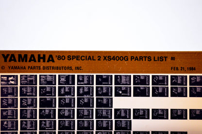 OEM Yamaha XS400G 1984/February 21 '80 Special 2 Parts List Microfiche