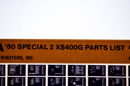 OEM Yamaha XS400G 1984/February 21 '80 Special 2 Parts List Microfiche