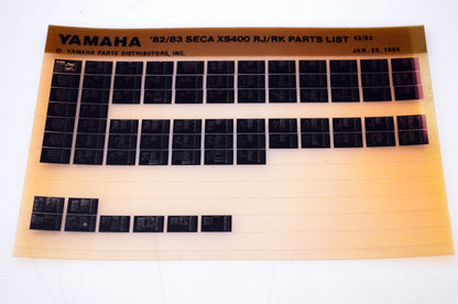 OEM Yamaha XS400 RJ/RK 1984/January 20 '82 - '83 Seca Parts List Microfiche