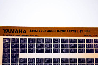 OEM Yamaha XS400 RJ/RK 1984/January 20 '82 - '83 Seca Parts List Microfiche