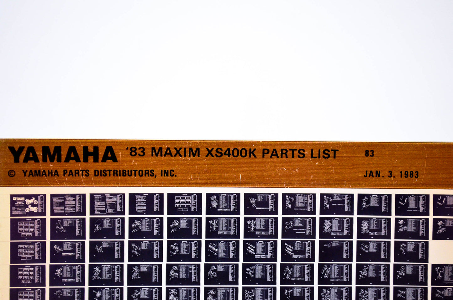 OEM Yamaha XS400K 1983/January 3 '83 Maxim Parts List Microfiche