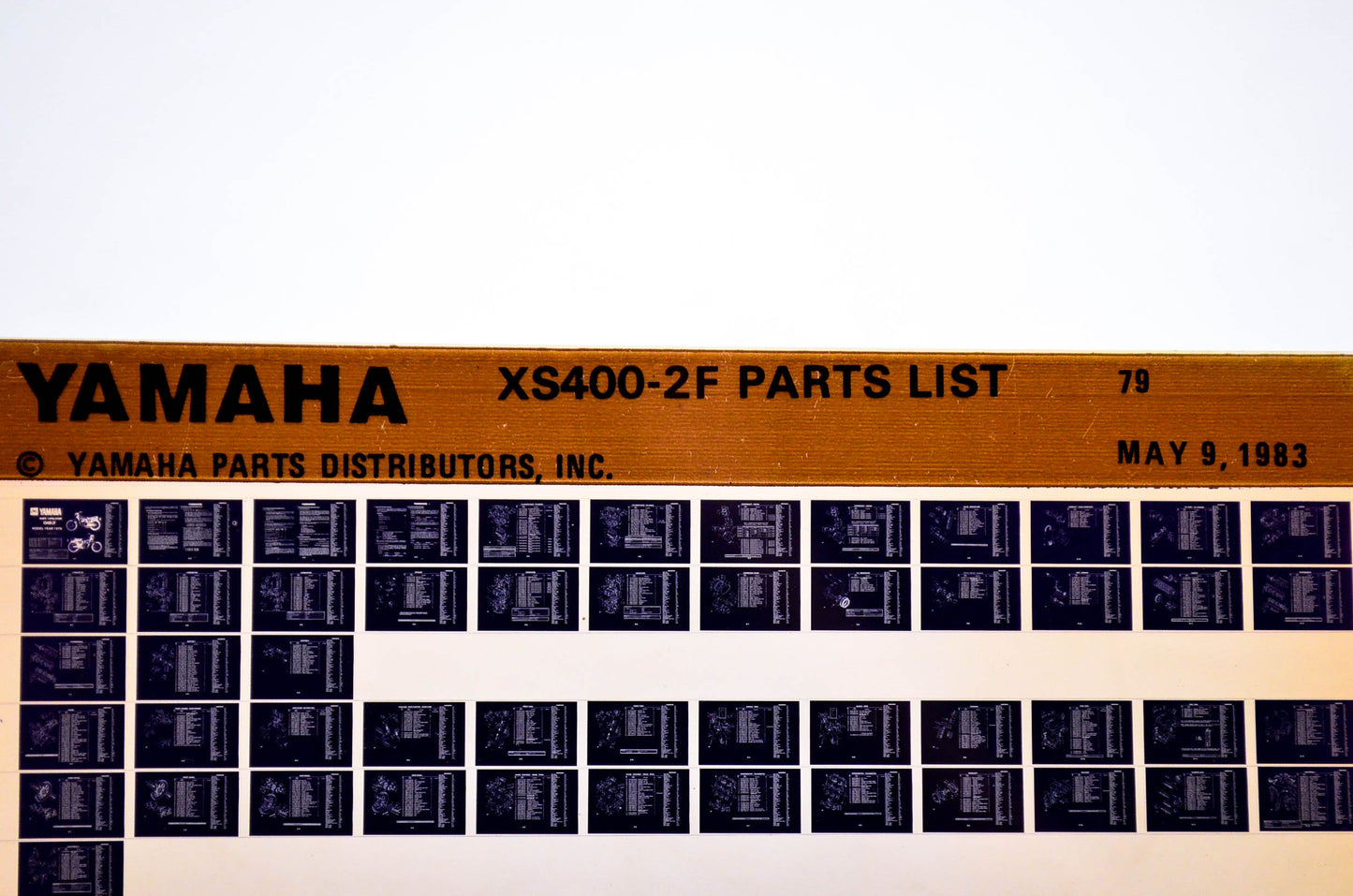 OEM Yamaha XS40002F 1983/May 9 '79 Parts List Microfiche