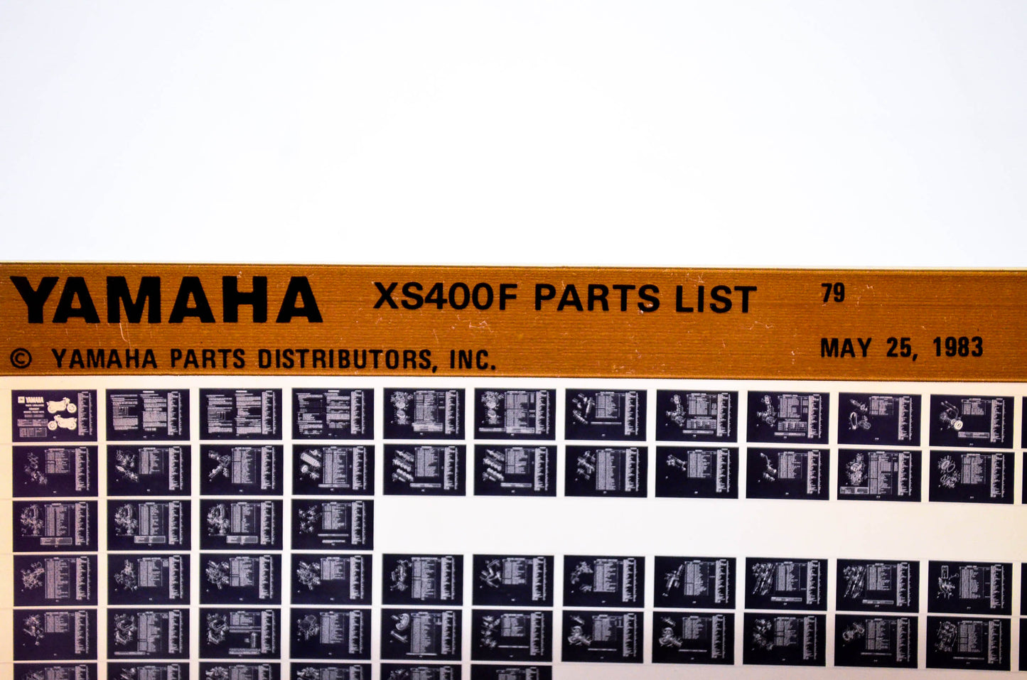 OEM Yamaha XS400F 1983/May 25 '79 Parts List Microfiche