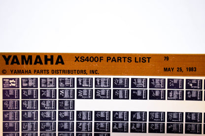 OEM Yamaha XS400F 1983/May 25 '79 Parts List Microfiche