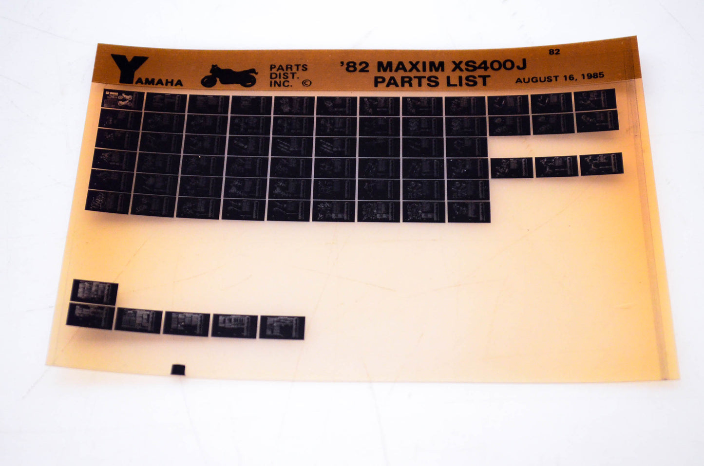 OEM Yamaha XS400J 1985/August 16 '82 Maxim Parts List Microfiche