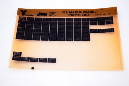 OEM Yamaha XS400J 1985/August 16 '82 Maxim Parts List Microfiche