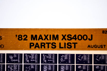 OEM Yamaha XS400J 1985/August 16 '82 Maxim Parts List Microfiche