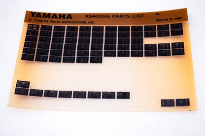 OEM Yamaha XS400SG 1982/March 26 '80 Parts List Microfiche