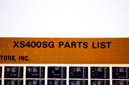 OEM Yamaha XS400SG 1982/March 26 '80 Parts List Microfiche