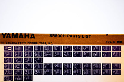 OEM Yamaha SR500H 1980/November 6 '81 Parts List Microfiche