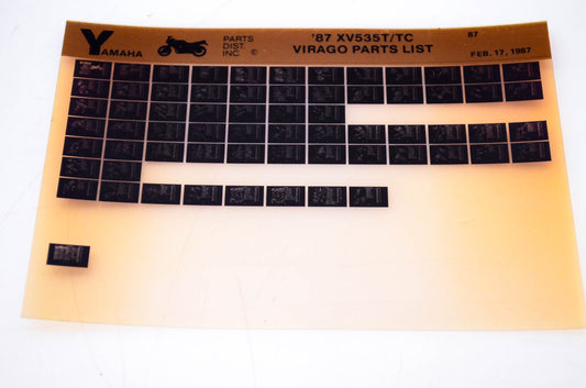 OEM Yamaha XV535T/TC 1987/February 17 '87 Virago Parts List Microfiche