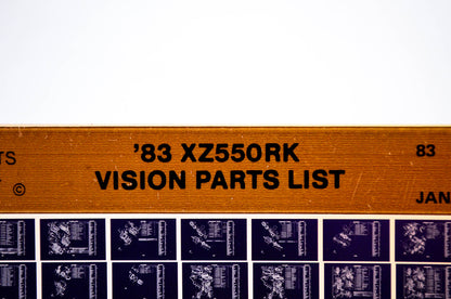 OEM Yamaha XZ550RK 1987/January 15 '83 Vision Parts List Microfiche
