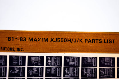 OEM Yamaha XJ550H/J/K 1983/October 11 '81 - '83 Vision Parts List Microfiche