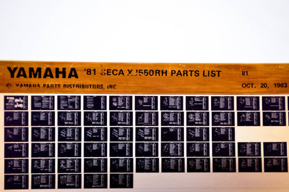 OEM Yamaha XJ550RH 1983/October 20 '81 Seca Parts List Microfiche
