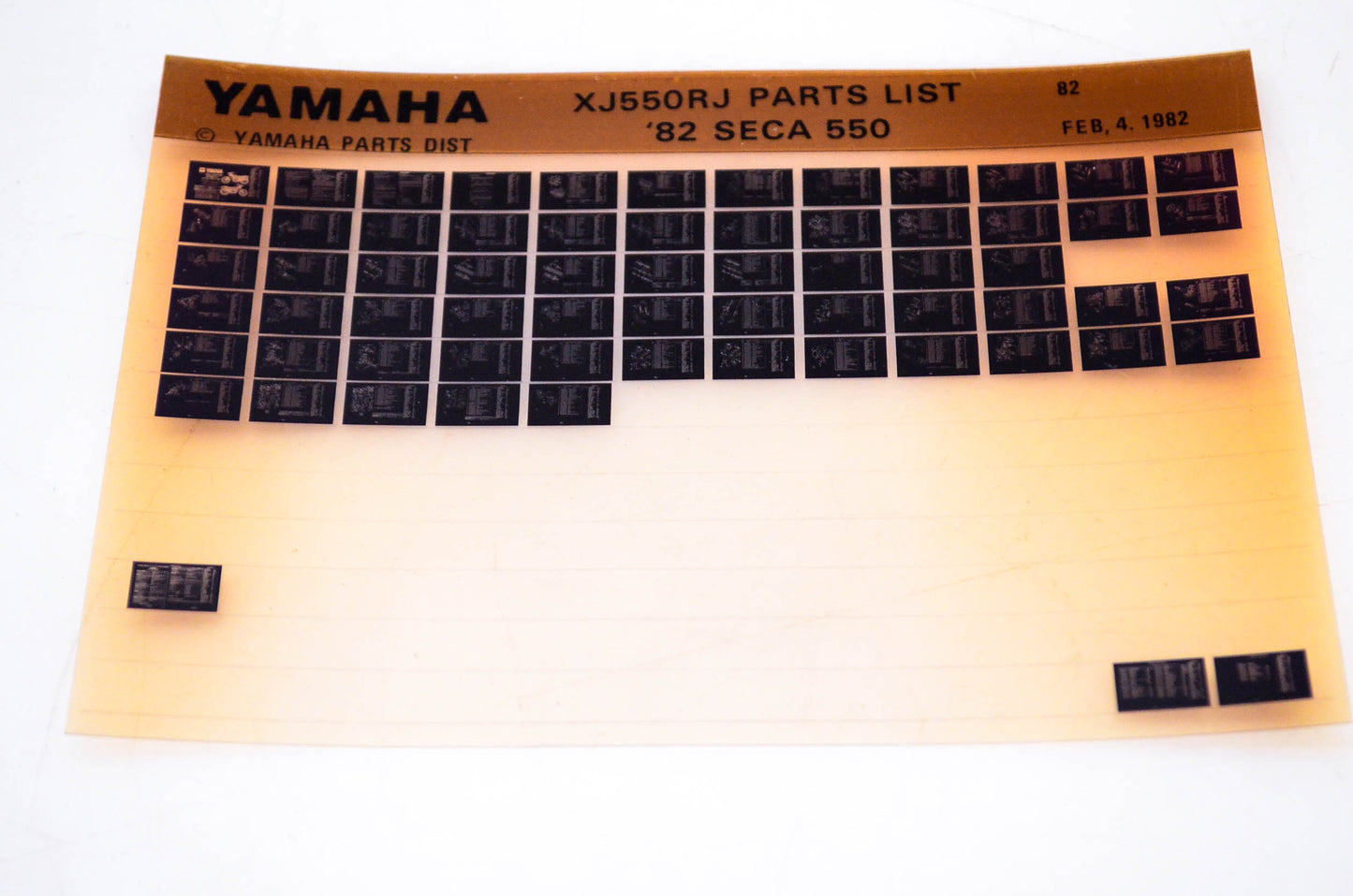 OEM Yamaha XJ550RJ 1982/February 4 '82 Seca 550 Parts List Microfiche