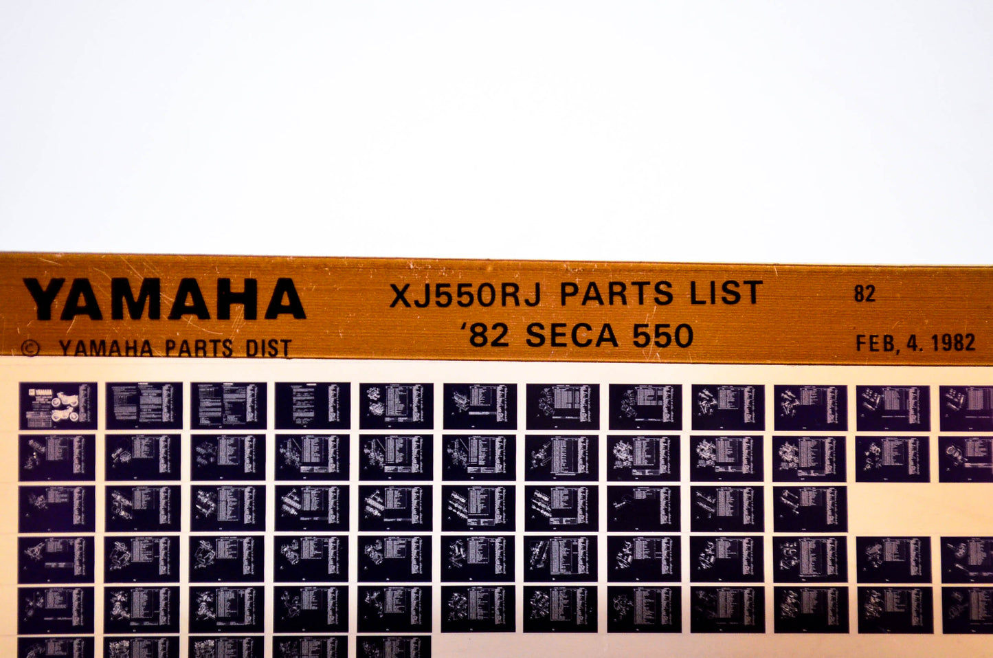 OEM Yamaha XJ550RJ 1982/February 4 '82 Seca 550 Parts List Microfiche