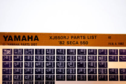 OEM Yamaha XJ550RJ 1982/February 4 '82 Seca 550 Parts List Microfiche