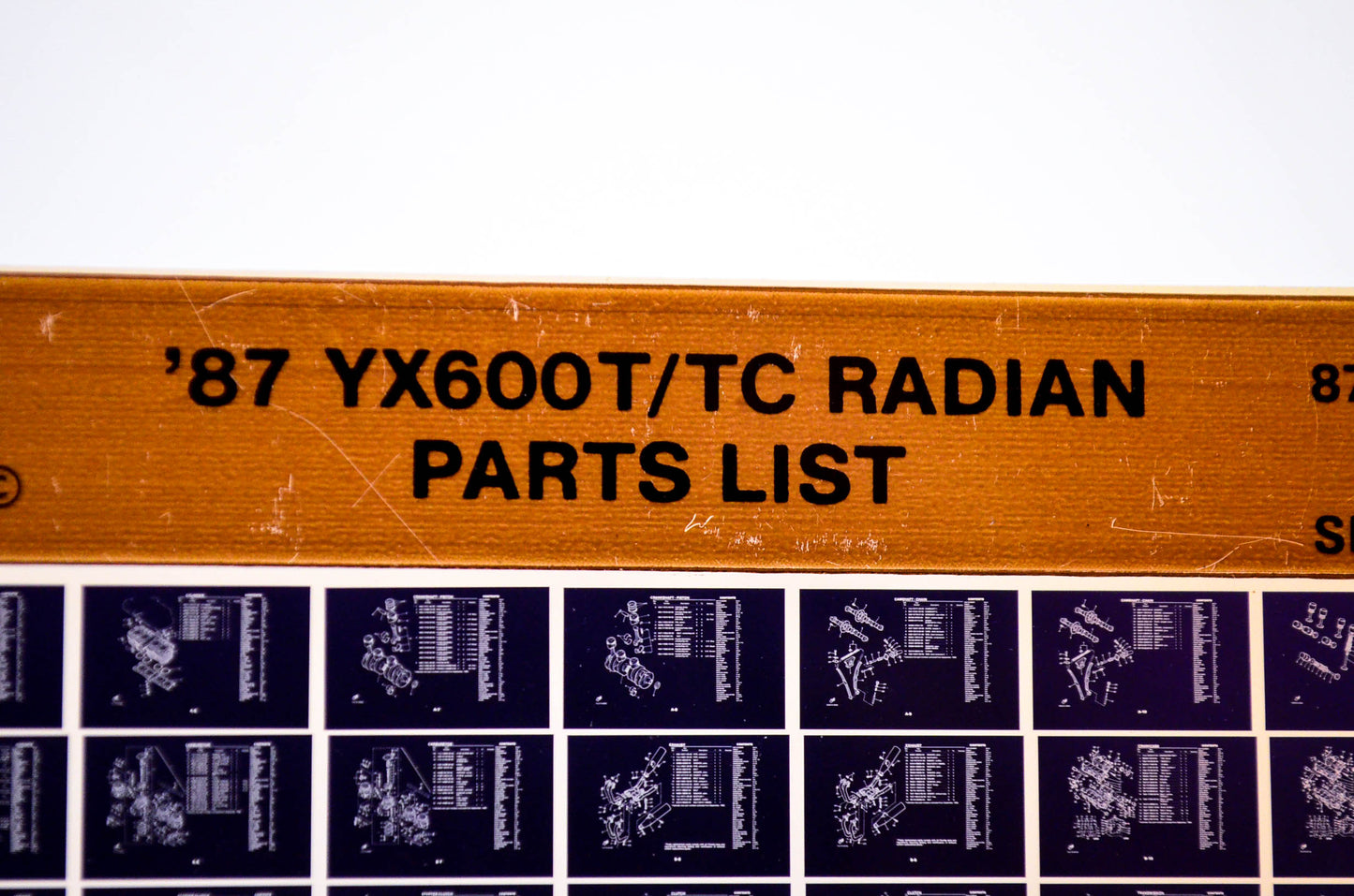 OEM Yamaha YX600T/TC 1986/September 9 '87 Radian Parts List Microfiche