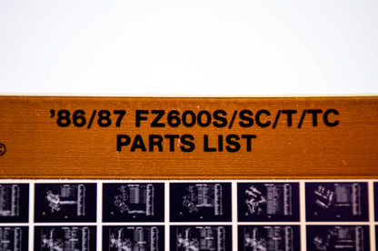 OEM Yamaha FZ600S/SC/T/TC 1986/December 3 '86 - '87 Parts List Microfiche