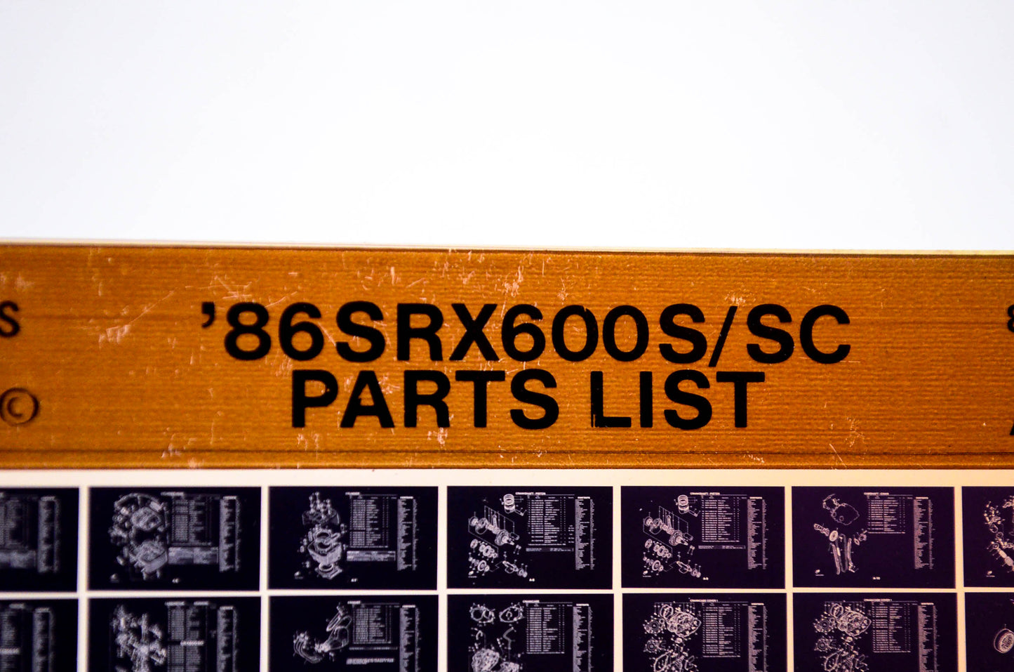OEM Yamaha SRX600S/SC 1986/April 9 '86 Parts List Microfiche