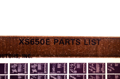 OEM Yamaha XS650E 1981/February 18 '78 Parts List Microfiche