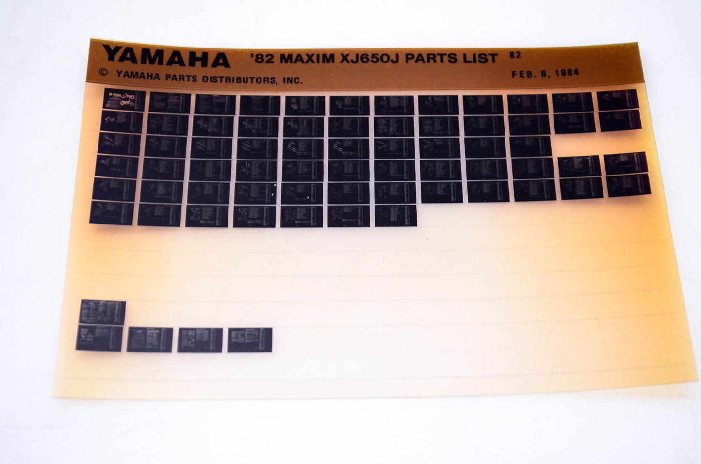 OEM Yamaha XJ650J 1984/February 8 '82 Maxim Parts List Microfiche