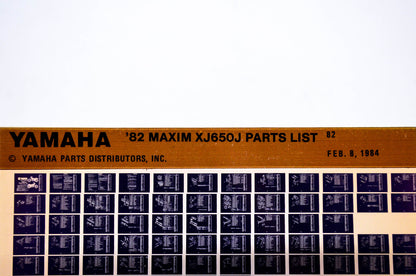 OEM Yamaha XJ650J 1984/February 8 '82 Maxim Parts List Microfiche