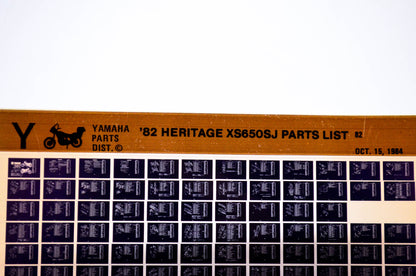OEM Yamaha XS650SJ 1984/October 15 '82 Heritage Parts List Microfiche