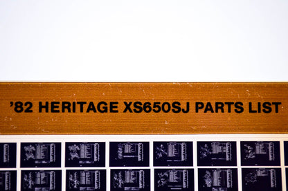 OEM Yamaha XS650SJ 1984/October 15 '82 Heritage Parts List Microfiche