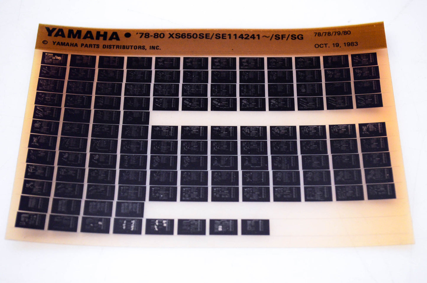 OEM Yamaha XS650SE/SE114241-/SF/SG 1983/October '78 - '80 Parts List Microfiche