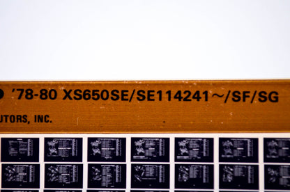 OEM Yamaha XS650SE/SE114241-/SF/SG 1983/October '78 - '80 Parts List Microfiche
