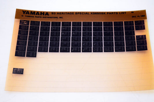 OEM Yamaha XS650SK 1982/December 14 '83 Heritage Special Parts List Microfiche