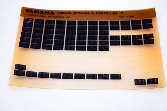 OEM Yamaha XS650G 1982/May 10 '80 Special II Parts List Microfiche
