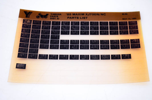 OEM Yamaha XJ700N/NC 1985/May 13 '85 Maxim Parts List Microfiche
