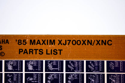 OEM Yamaha XJ700XN/XNC 1985/May 16 '85 Maxim Parts List Microfiche