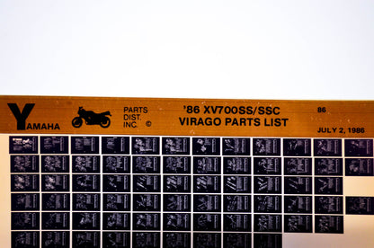 OEM Yamaha XV700SS/SSC 1986/July 2 '86 Virago Parts List Microfiche
