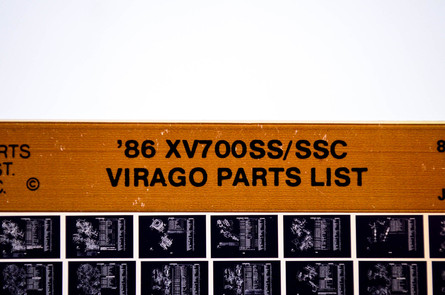 OEM Yamaha XV700SS/SSC 1986/July 2 '86 Virago Parts List Microfiche