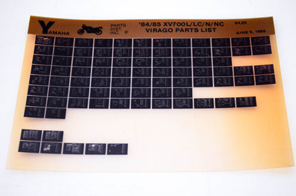 OEM Yamaha XV700L/LC/N/NC 1986/June 5 '84 - '85 Virago Parts List Microfiche