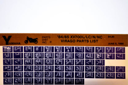 OEM Yamaha XV700L/LC/N/NC 1986/June 5 '84 - '85 Virago Parts List Microfiche