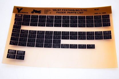 OEM Yamaha FZX700S/SC/T/TC 1986/December 5 '86 - '87 Fazer Parts List Microfiche