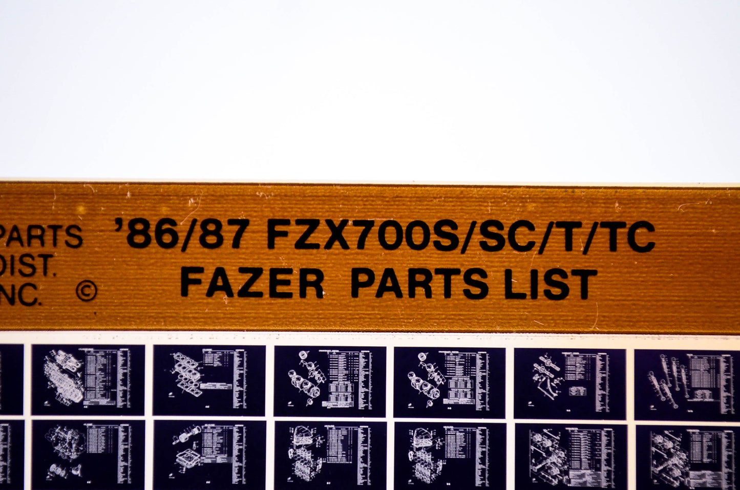 OEM Yamaha FZX700S/SC/T/TC 1986/December 5 '86 - '87 Fazer Parts List Microfiche