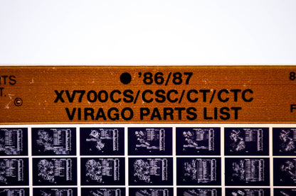 OEM Yamaha XV700CS/CSC/CT/CTC 1987/Feb '86 - '87 Virago Parts List Microfiche