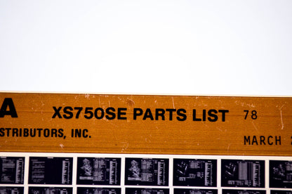 OEM Yamaha XS750SE 1983/March 22 '78 Parts List Microfiche