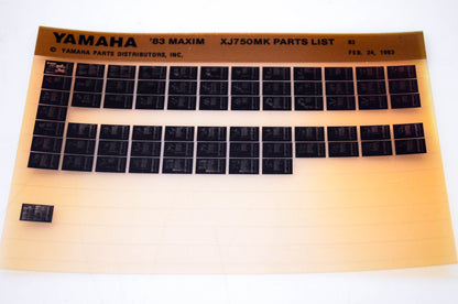 OEM Yamaha XJ750MK 1983/February 24 '83 Maxim Parts List Microfiche